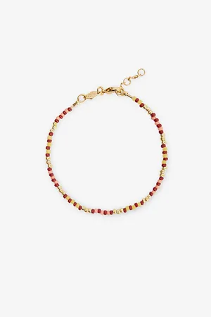 Anni Lu Womens Bundoran 18ct Yellow Gold-Plated Brass and Glass Bracelet