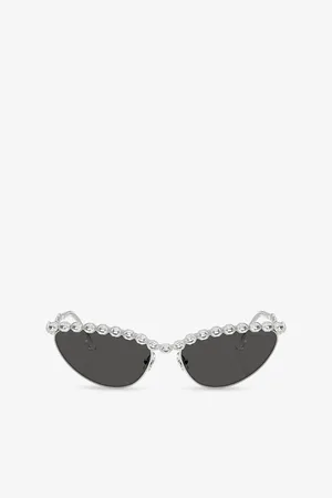 Swarovski Womens Sk7030 Cat Eye-Frame Metal Sunglasses