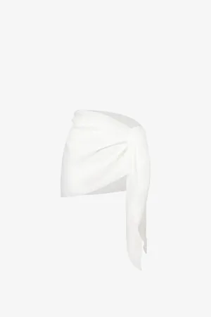 Gracejacob Womens Asymmetric Shimmer-Finish Mesh Sarong