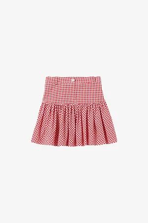 Claudie Pierlot Womens Vichy Checked Flared-Hem Woven Mini Skirt