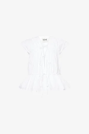 TOVE Womens Thea Gathered Sleeveless Cotton Top