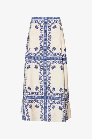 JOHANNA ORTIZ Womens Lucena Floral-Print Jacquard Maxi Skirt