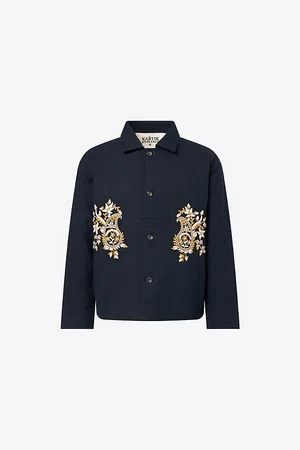 Kartik Research Mens Embroidered Cropped Cotton Jacket