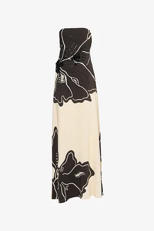 JOHANNA ORTIZ Womens Simbologia Floral-Print Strapless Crepe Maxi Dress