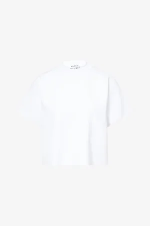 Alaïa Womens Open-Back Round-Neck Stretch-Crepe T-Shirt