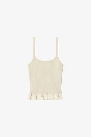 Claudie Pierlot Womens Square-Neck Ribbed Knitted Top
