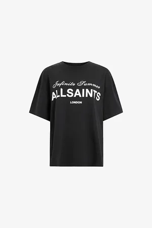 AllSaints Womens Avri Branded-Print Cotton-Jersey T-Shirt