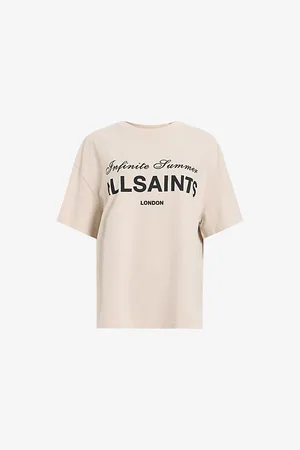 AllSaints Womens Avri Branded-Print Cotton-Jersey T-Shirt