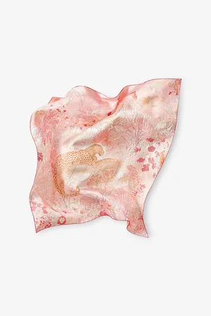 Cartier Womens Panthère Greenhouse Silk-Twill Scarf