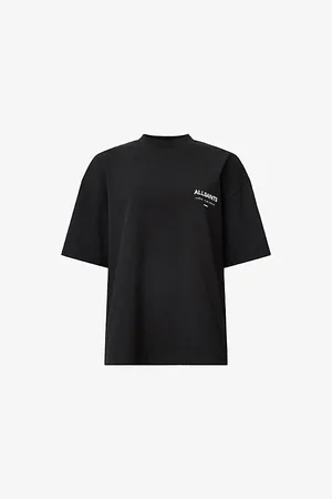 AllSaints Womens Etta Branded-Print Cotton-Jersey T-Shirt