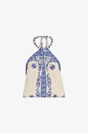 JOHANNA ORTIZ Womens Cantos Andaluz Printed Jacquard Satin Top