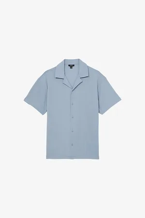 Reiss Mens Hunt Textured Stretch-Cotton Shirt