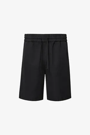 AllSaints Mens Hanbury Drawstring-Waist Cotton and Linen Shorts