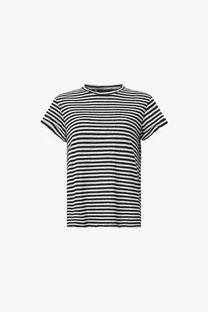 AllSaints Womens Anna Striped Cotton T-Shirt