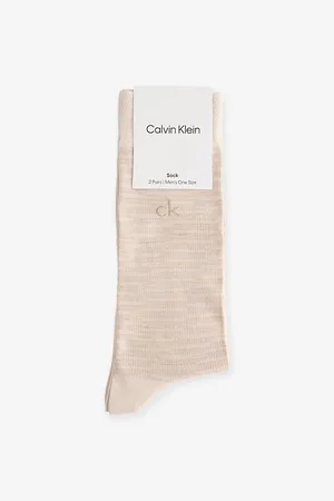 Calvin Klein Mens Brand-Print Pack Of Two Stretch-Cotton Blend Socks
