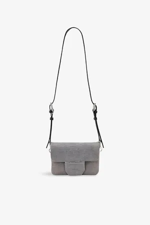 AllSaints Womens Jupiter Mock-Croc Leather Cross-Body Bag