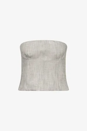 TWP Womens Jillian Strapless Cotton and Wool-Blend Bustier Top