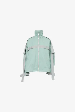 The Attico Womens Belt-Trim High-Neck Cotton-Garbadine Bomber Jacket