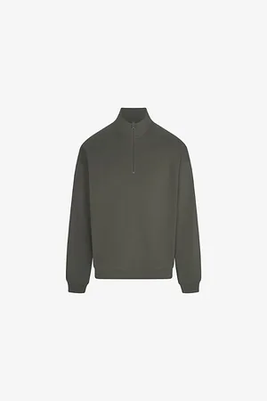SKIMS Mens Quarter-Zip Relaxed-Fit Cotton and Modal-Blend Pullover