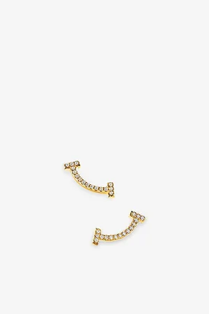Tiffany & Co. Tiffany T Smile 18ct Yellow-Gold and Diamond Earrings