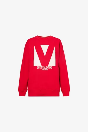 VALENTINO GARAVANI Womens Brand-Print Relaxed Cotton-Jersey Sweatshirt