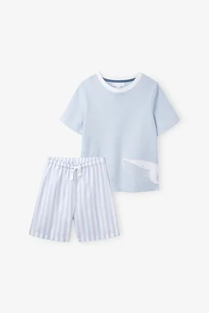 The Little White Company Whale-Embroidered Short-Sleeve Cotton Pyjamas 7-12 Years