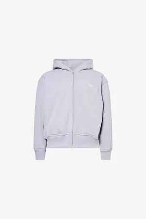 Rhude Mens Classique Logo-Embroidered Cotton-Blend Hoody