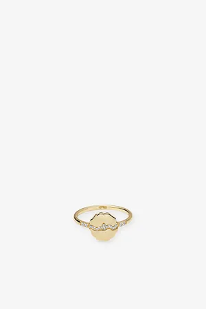 ASTLEY CLARKE Womens Asteri 14ct Yellow-Gold and 0.074ct Lab-Diamond Ring