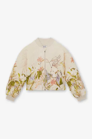 Reiss Quilted Floral-Graphic Print Woven Bomber Jacket 9-13 Years
