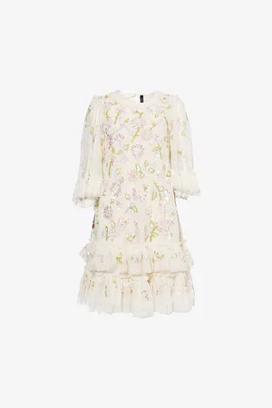Needle & Thread Womens Sequin Dandelion Belted Woven Mini Dress