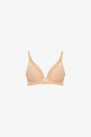 Aubade Womens Sheer Emotion Embroidered Wired Triangle Tulle Bra