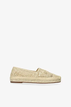Chloé Womens Isla Logo-Embossed Crochet Espadrilles