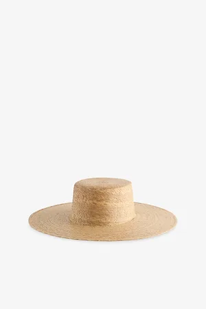 Bonita Womens Palm Raffia Boater Sun Hat
