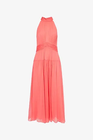 ME AND EM Womens Halterneck Silk Midi Dress