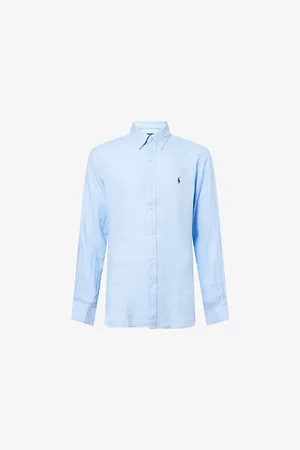 Ralph Lauren Mens Button-Down-Collar Long-Sleeves Linen Shirt
