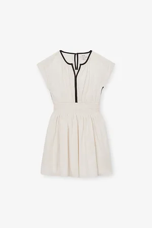 Reiss Ruched Contrast-Binding Cotton Dress 4-9 Years