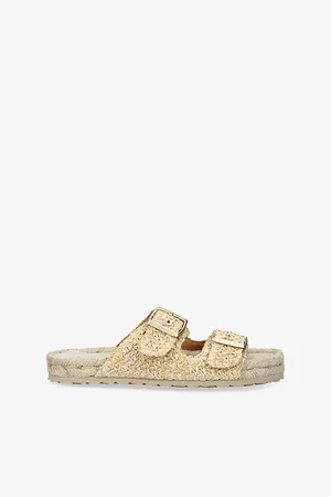 MANEBI Womens Nordic Double-Strap Raffia Sandals