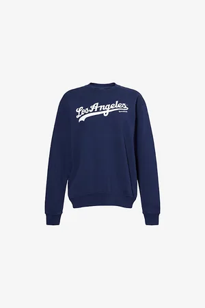Sporty & Rich Womens Dodgers Round-Neck Cotton-Jersey Sweatshirt