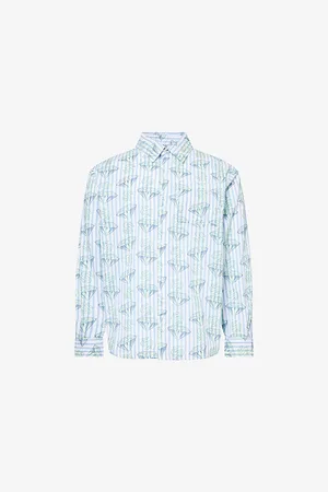 Billionaire Boys Club Mens Glow Striped Relaxed-Fit Cotton Shirt