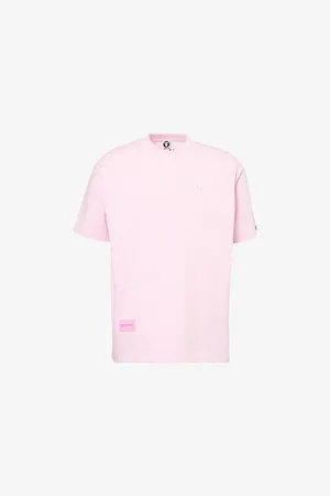 AAPE Mens 1 Point Rubberised-Logo Cotton T-Shirt