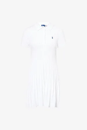 Ralph Lauren Womens A-Line Cable-Knit Stretch-Cotton Mini Jumper Dress