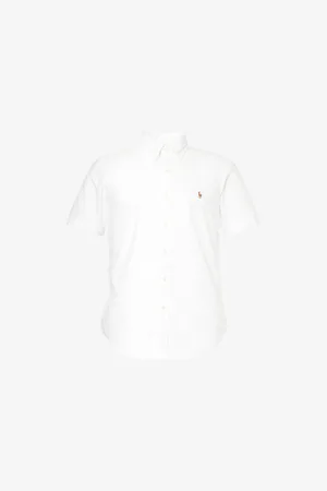 Ralph Lauren Mens Button-Down Short-Sleeves Cotton-Poplin Shirt