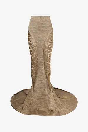 Rick Owens Womens Tanja Asymmetric Wool-Blend Maxi Skirt