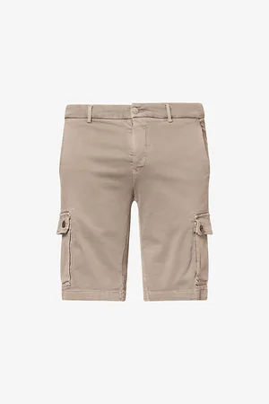 Replay Mens Vannie Patch-Pocket Stretch-Denim Cargo Shorts