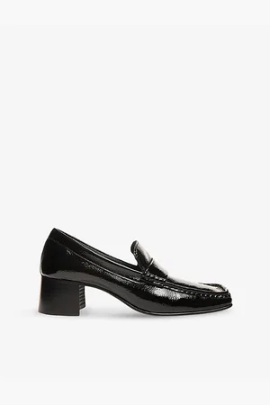 Whistles Womens Skye Heeled Leather Loafers