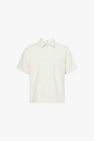 Frame Mens Jacquard Boxy-Fit Cotton-Blend Shirt