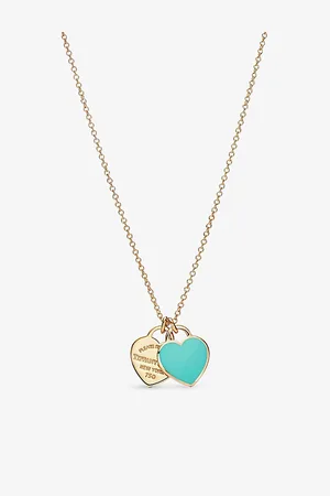 Tiffany & Co. Return To Tiffany Double Heart Tag Extra-Large 18ct Yellow- and Enamel Pendant Necklace