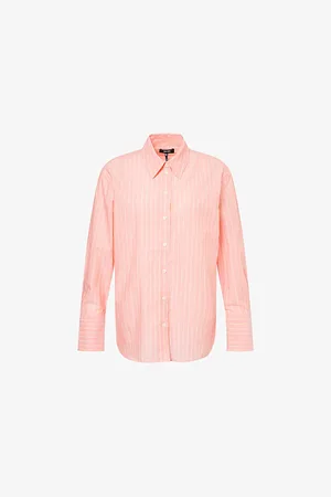 ME AND EM Womens Oversized Striped Cotton-Voile Shirt