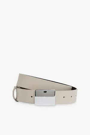 Reiss Womens Eva Square-Buckle Suede Belt