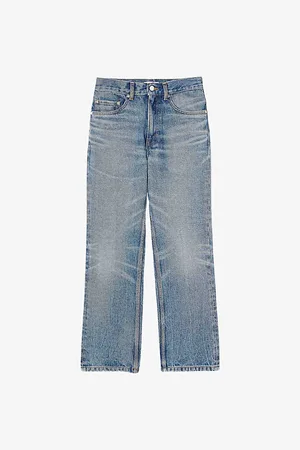 Sandro Womens Faded Straight-Leg Denim Jeans